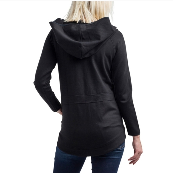 Nom Maternity Black Rainier Fleece Lined Zip Hoodie Size L - Picture 2 of 10